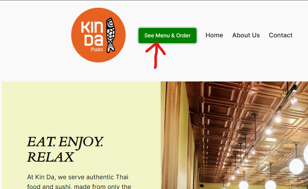Click the See Menu and Order button